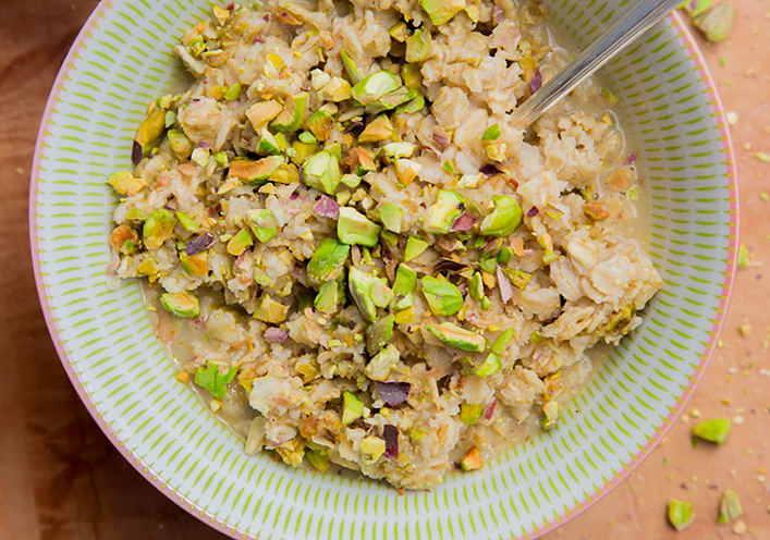 Avena instantánea de pistacho americano