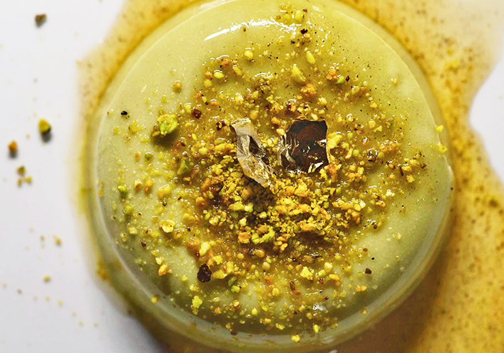 Panna Cotta de pistacho 