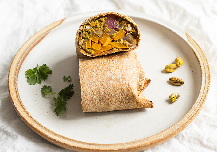 Burritos de crema de pistacho