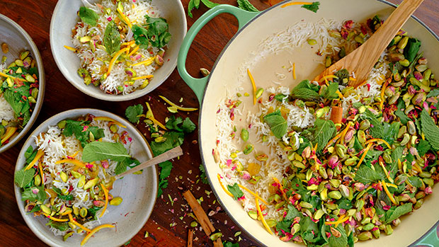 Meetha Pulav con Pistachos Americanos