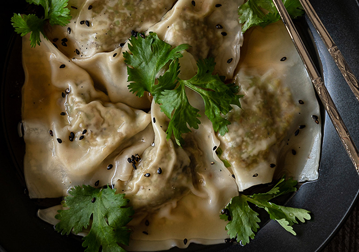 Albóndigas de pistacho y edamame