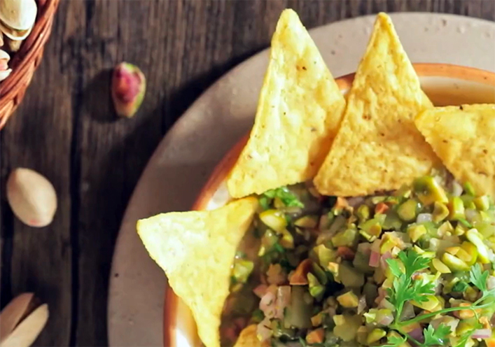 SALSA DE TOMATE VERDE Y PISTACHO