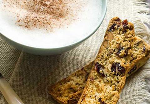 Biscotes de arándanos y pistachos sin gluten, ni lácteos ni azúcar 