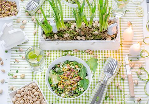 Ensalada de pistacho americano y calabacín