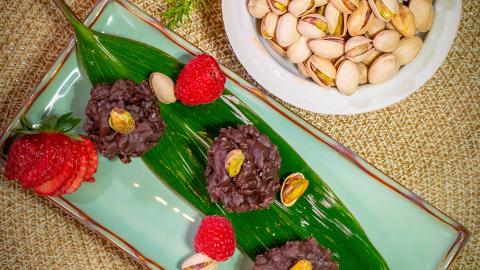 Barritas de chocolate y pistachos