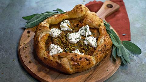 GALETTE DE BONIATO CON COSTRA DE PISTACHO