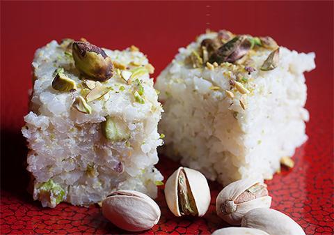 Tortitas de arroz y pistachos